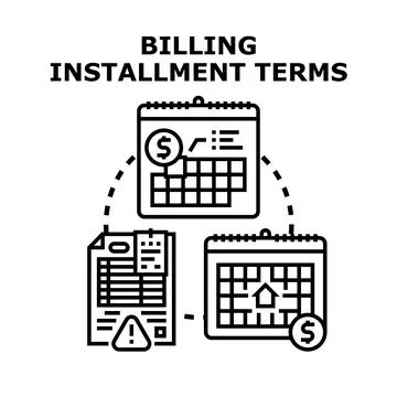 Billing installment terms payment agreement concept Ilustração Stock