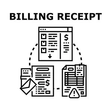 Billing receipt document management process concept Stockillustratie