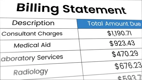 Billing Statement with numbers breakdown animation isolated on white background Stock Footage 321470060