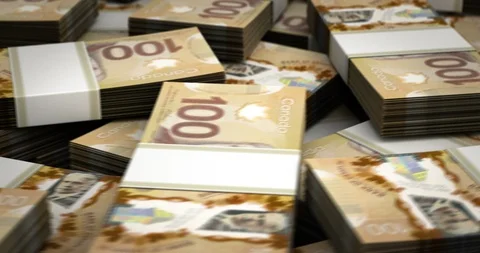 Billion Canadian Dollar Video stock 124781592