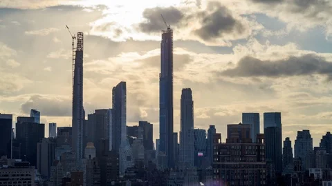 Billionaire's Row Construction II Stock Footage 125958912