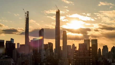 Billionaire's Row Construction III Stock Footage 125958445