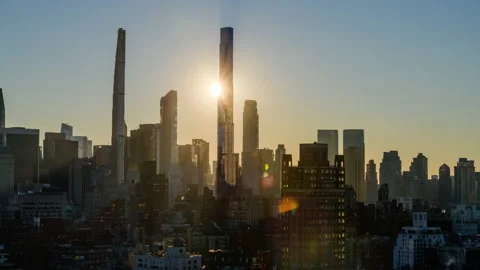 Billionaire's Row Sunset Stock Footage 170785534