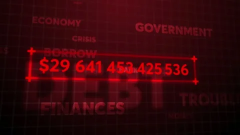 Billions of dollars is the figure of the main US national debt. Stock Footage 190330904