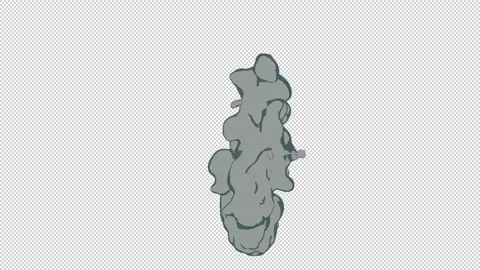 Billow Smoke 2D Animation with Alpha Channel Stock Footage 219108530