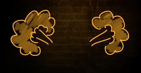Billowing smoke graphics on wall Stock Illustration