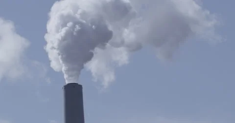 Billowing smoke stacks Stock Footage 48267675