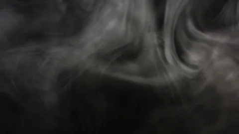 Billows of white smoke coming from the left side, swirling and floating in space Stock Footage 81273812