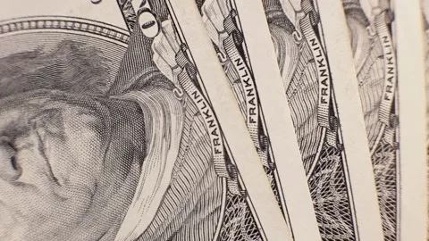 Bills of 100 dollars in a fan, the concept of investment, salary, budget Stock Footage 221900659