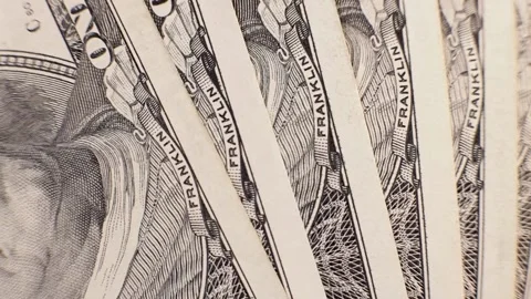 Bills of 100 dollars in a fan, the concept of investment, salary, budget Stock Footage 221900829