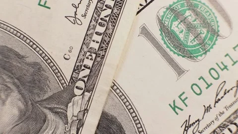 Bills of 100 dollars in a fan, the concept of investment, salary, budget Stock Footage 221900979