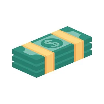 Bills dollars isometric Stock Illustration