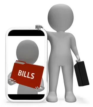 Bills Folder Meaning Binder Correspondence 3d Rendering Stock Illustration