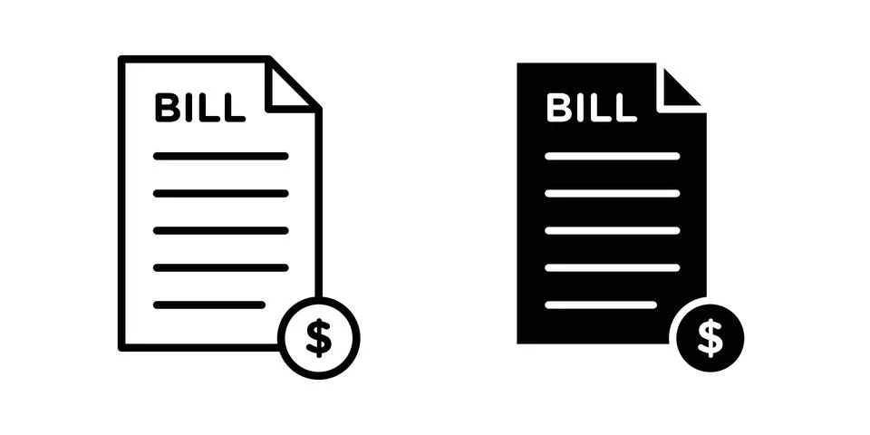 Bills icon vector design illustrations Stock Illustration