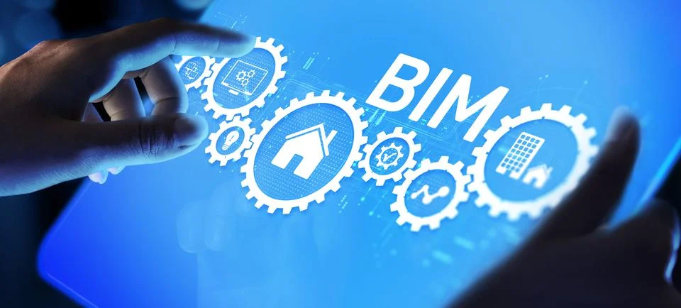 BIM Building Information modeling engineering development software Stock Photos