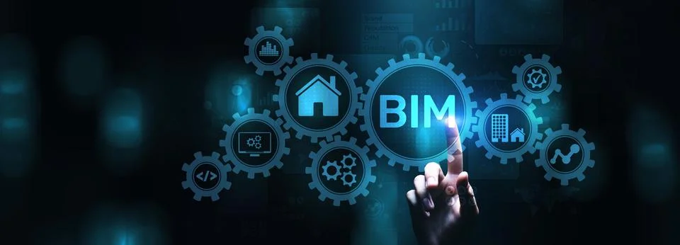 BIM Building Information modeling engineering development software Stockfoto's