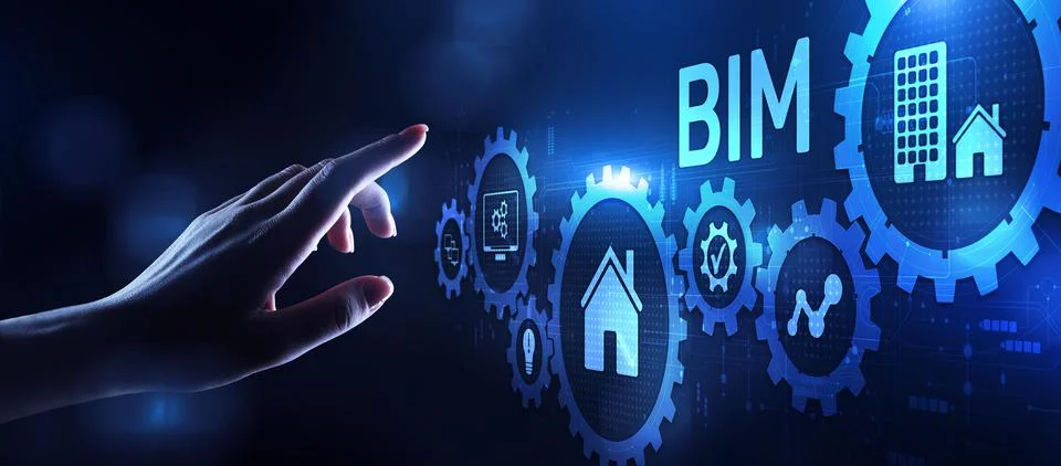 BIM Building Information modeling engineering development software Stockfoto's
