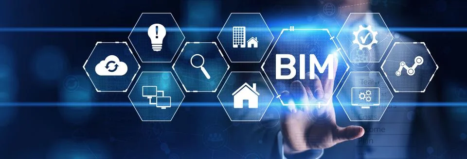 BIM Building Information modeling engineering development software Stock Photos