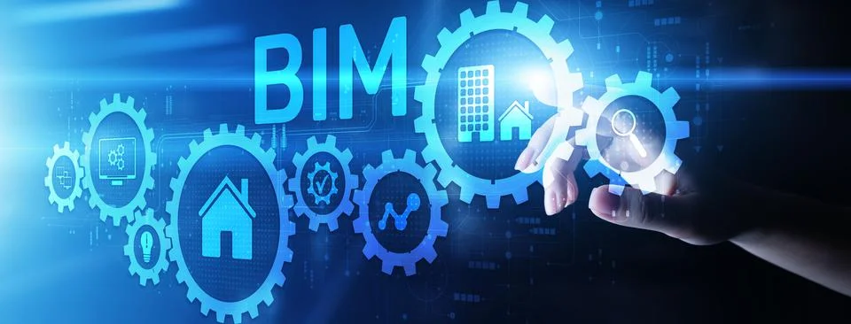 BIM Building Information modeling engineering development software Stock Photos