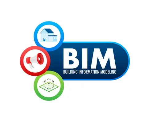 BIM - building information modeling. Software development. Industry construction 스톡 일러스트