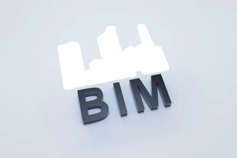 BIM concept text sunlight 3D illustration Stock Illustration