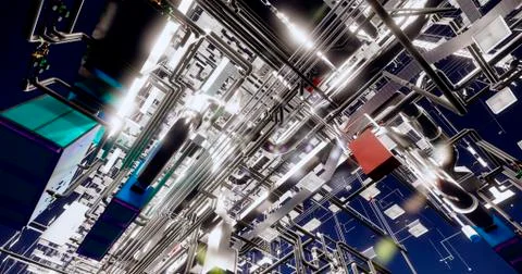 BIM model of internal engineering communications of the building Ilustración de archivo