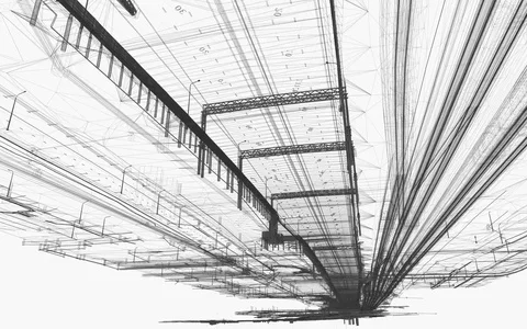 The BIM model of the object of transport infrastructure of wireframe view 库存影片 129257046