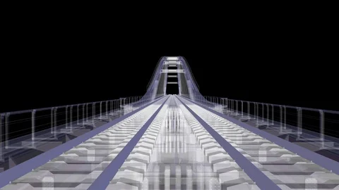 The BIM model of the railway bridg of wireframe view 库存影片 128057134