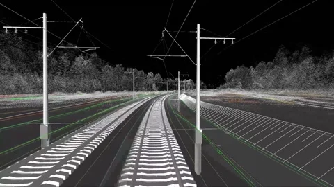 The BIM Model Of The Railway Infrastruct... | Stock Video | Pond5