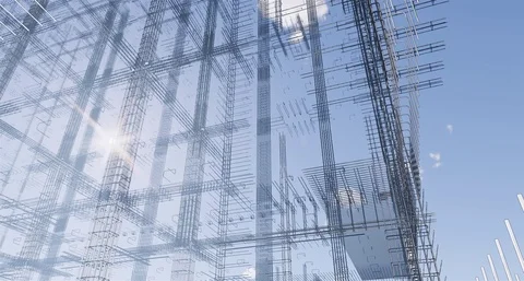 BIM model of reinforcement frame of the building 库存影片 119449050