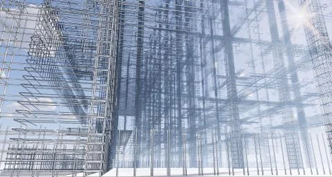 BIM model of reinforcement frame of the building Ilustración de archivo
