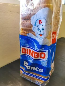 Bimbo toast white bread packaging package in Mexico. Stock Photos