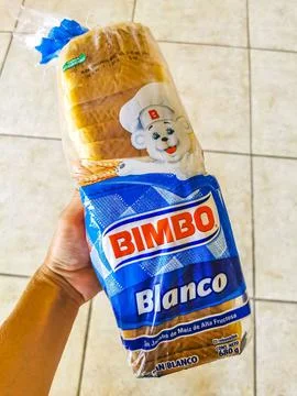 Bimbo toast white bread packaging package in Mexico. Stock Photos