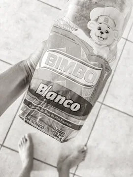 Bimbo toast white bread packaging package in Mexico. Stock Photos