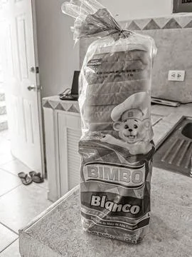 Bimbo toast white bread packaging package in Mexico. Stock Photos