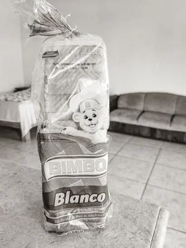 Bimbo toast white bread packaging package in Mexico. Stock Photos
