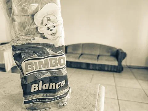 Bimbo toast white bread packaging package in Mexico. Stock Photos