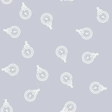 Bimetallic thermometer line vector seamless pattern black Stock Illustration