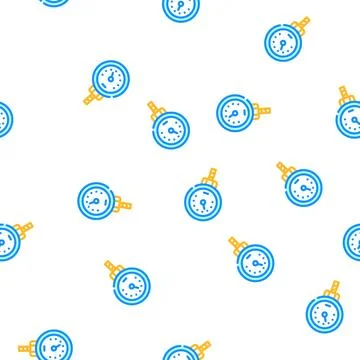 Bimetallic thermometer vector seamless pattern color Stock Illustration