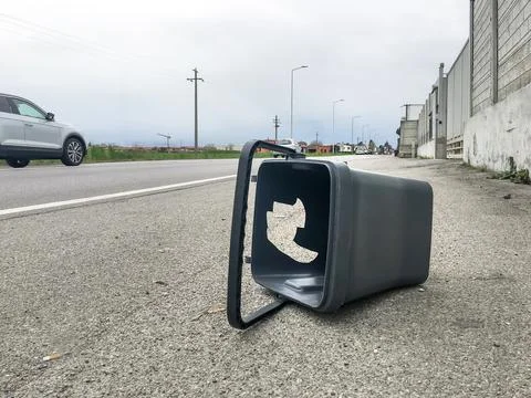 Bin abandoned on the side of the road Stock Photos