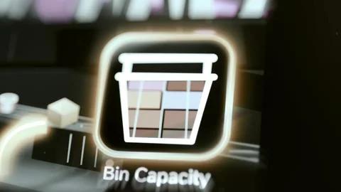 Bin capacity icon contains colored storage sections Stock Photos