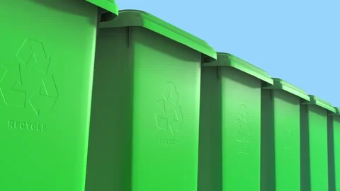 Bin container for disposal garbage waste and save environment Stock Footage 242941637
