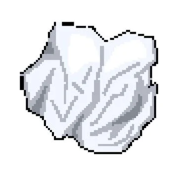 Bin crumpled paper balls pixel art vector illustration Stock Illustration