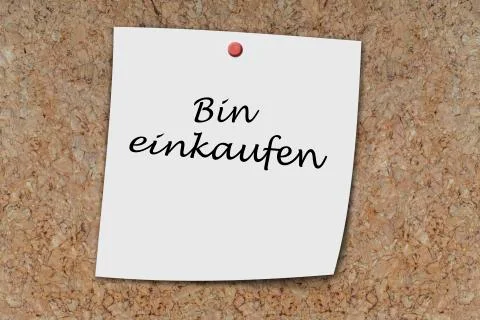 Bin einkaufen written on a memo Stock Photos