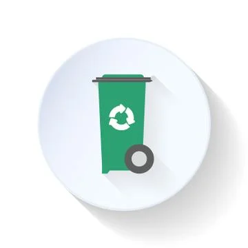 Bin flat icon Stock Illustration