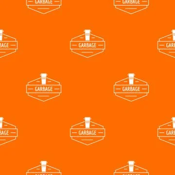 Bin garbage pattern vector orange Stock Illustration