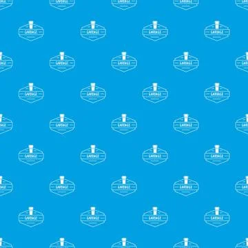 Bin garbage pattern vector seamless blue Stock Illustration