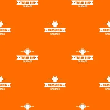 Bin household pattern vector orange Stock Illustration