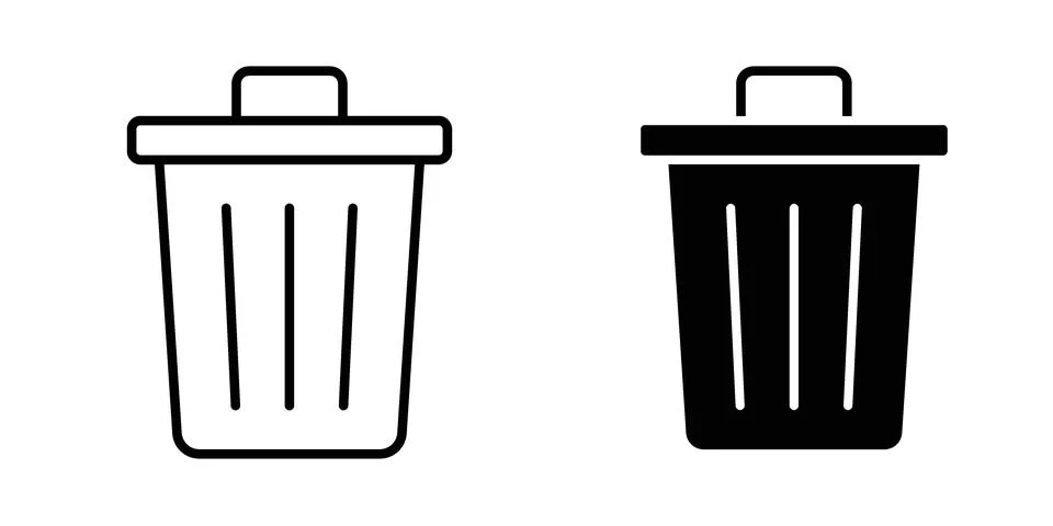 Bin icon for design projects and web UI Stock Illustration