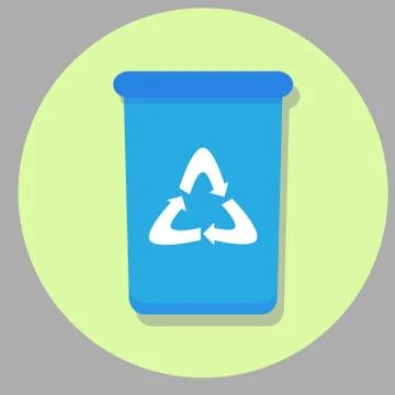 Bin icon flat Stock Illustration